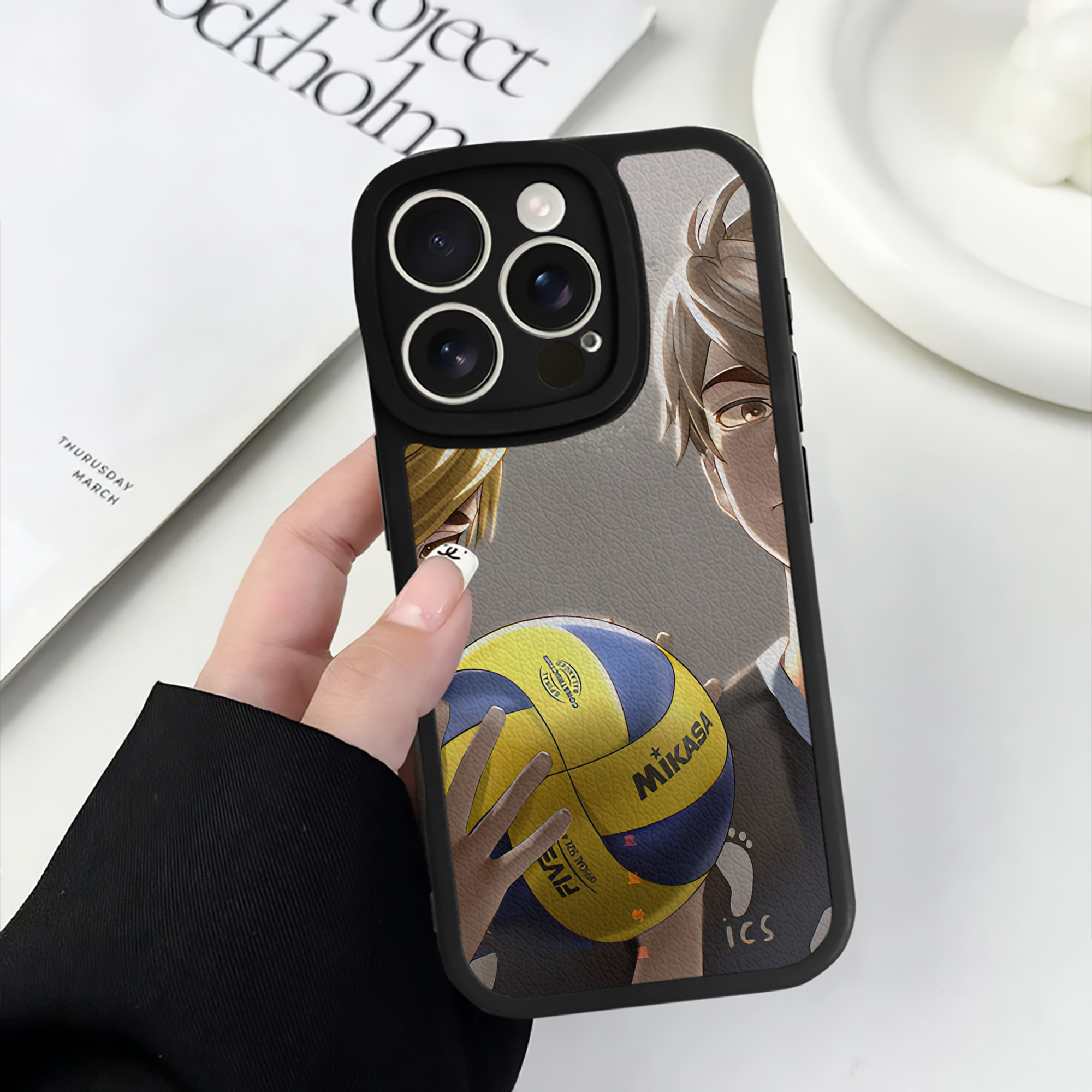 （画像用） ハイキュー!! Haikyu!! 【iPhone 16シリーズ対応】シリコンスマホケース（レザー調） 材質：シリコン